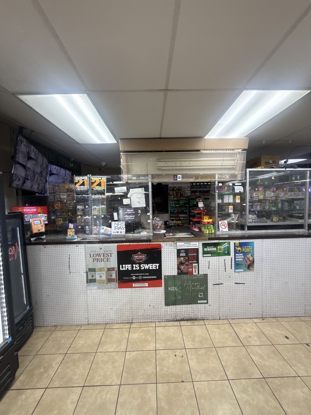 Front counter with lottery tickets
